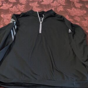 Adidas Black and Gray Quarter-Zip Top